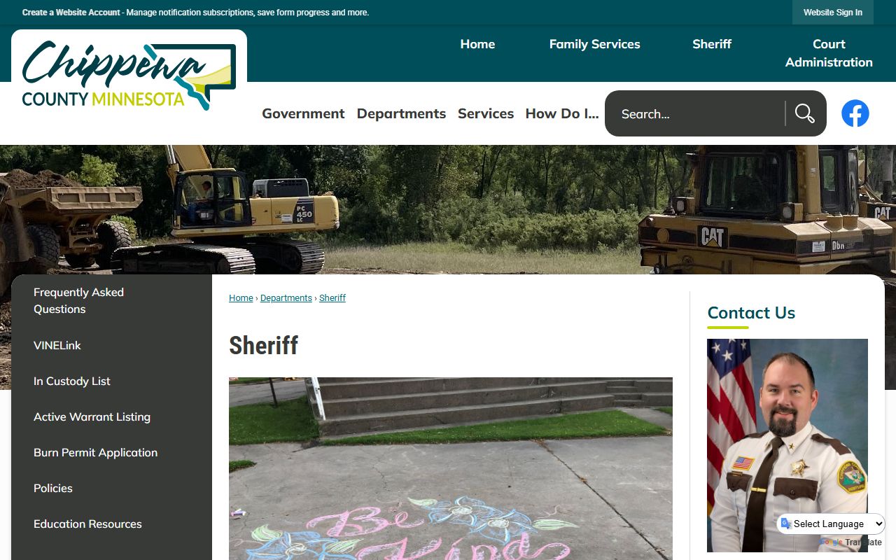 Chippewa County Sheriff's Office roster and inmate records links