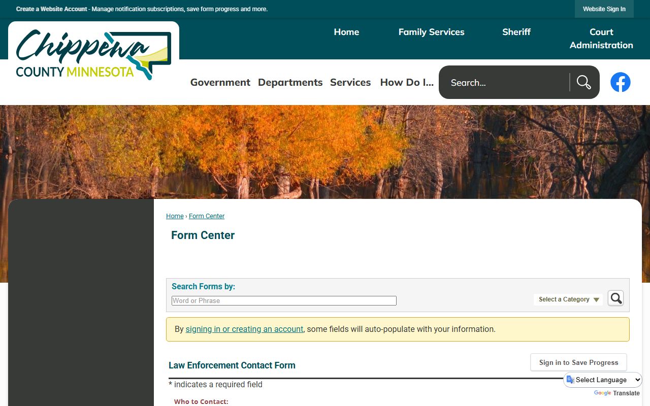 Chippewa County law enforcement contact form for inmate records questions